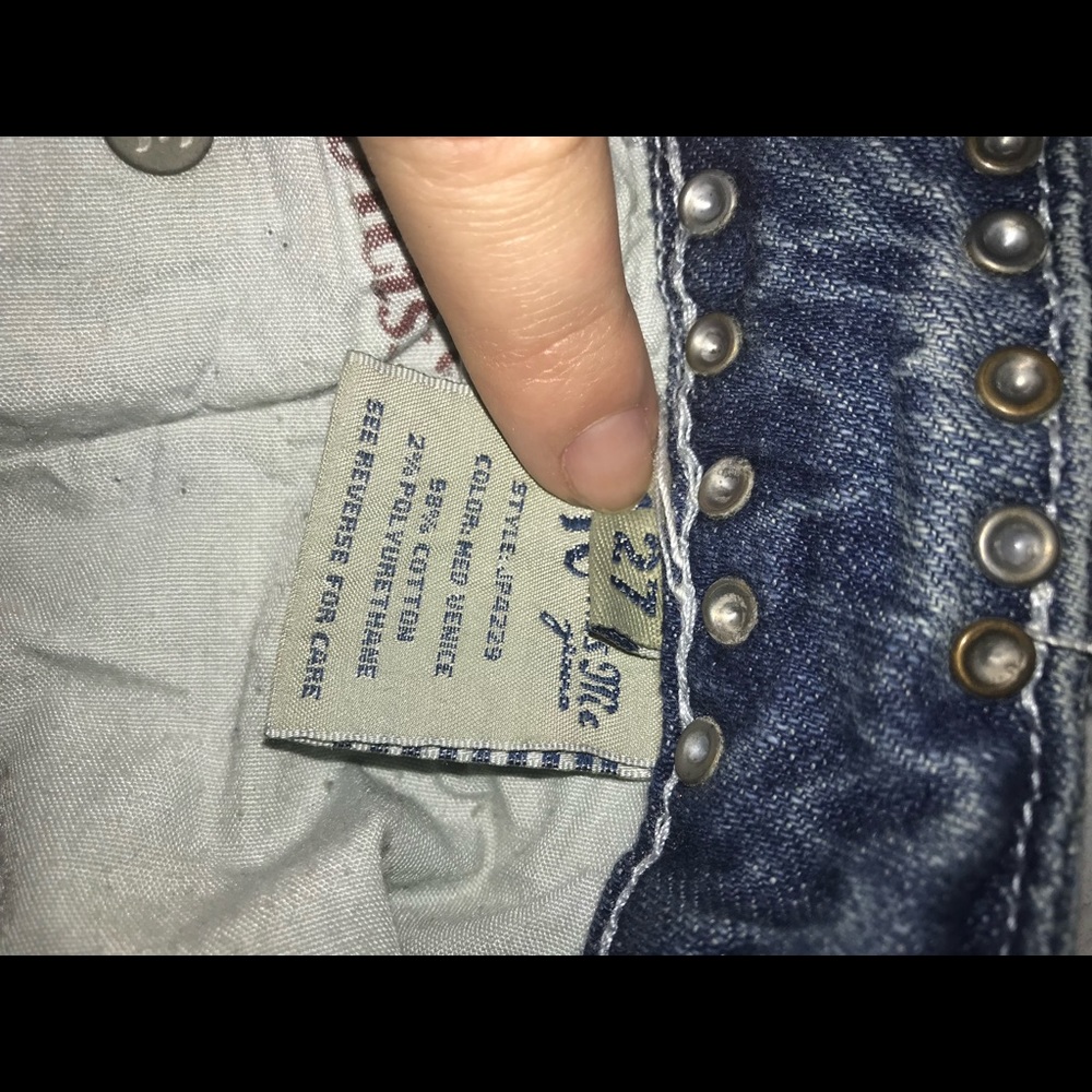 Boot cut Miss Me jeans size 27 cow hide pocket